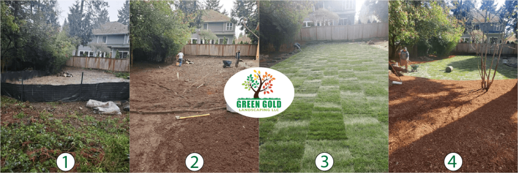 Before and after Green gold Landscaping WA work